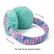 Load image into Gallery viewer, Flammi Kids Knit Earmuffs Winter Outdoor Furry Ear Warmers for Boys Girls (Aqua Green)
