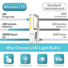 Load image into Gallery viewer, 10 Pack G9 LED Bulb T4 Chandelier Light Bulbs 5000K Daylight, winshine 4W (40W Halogen Replacement) G9 Bi Pin Ceramic Base, 120V AC 360°Beam Angle for, Barthroom Lamp, Crystal Wall Lamp Not-Dimmable
