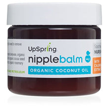 Load image into Gallery viewer, UpSpring Baby Organic Nipple Balm and Nipple Cream for Breastfeeding, Coconut Oil Base, Natural and Lanolin-Free, 1.5 oz Jar, Soothing Nursing Cream for Breast Feeding Women, 2 Pack
