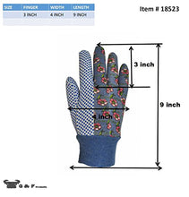 Load image into Gallery viewer, G &amp; F Products 1852-3 Women Soft Jersey Garden Gloves, Women Work Gloves, 3-Pairs Green/Pink/Blue per Pack
