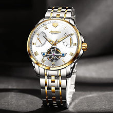 Load image into Gallery viewer, Men's Automatic Watch Skeleton Tourbillon Stainless Steel Mechanical Watch Waterproof Luminous with Date Sapphire Crystal
