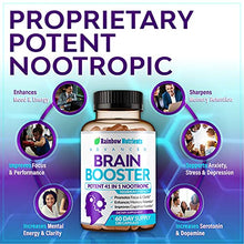 Load image into Gallery viewer, 41 in 1 Brain Booster Supplement for Focus, Memory, Clarity, Energy, Concentration | Natural Nootropics Brain Support Supplement with DMAE, Bacopa Monnieri &amp; More | for Men &amp; Women | 120 V Capsules
