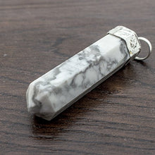 Load image into Gallery viewer, Raw White Howlite Healing Crystal Necklace – For Reiki Insomnia Relief Anxiety Stress Sleep Crown Chakra

