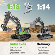 Load image into Gallery viewer, Kidsfaves 11 Channel Multifunction 2.4Ghz Remote Control Excavator Metal Shovel RC Excavator Toy with LED Light Engineering Toys for Boys Girls Kids 3 4 5 6 7 8 9 10 Year
