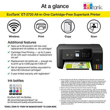Load image into Gallery viewer, Epson EcoTank ET-2720 Wireless Color All-in-One Supertank Printer with Scanner and Copier - Black
