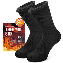 Load image into Gallery viewer, Busy Socks Winter Warm Thermal Socks for Men Women, Extra Thick Insulated Heated Crew Boot Socks for Extreme Cold Weather, 1 Pair Black, Medium
