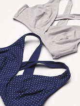 Load image into Gallery viewer, Playtex womens Maternity &amp; Cross Over Sleep Wirefree Us4960 2-pack Nursing Bra, In the Navy/White Pin Dot + Crystal Grey Heather, Medium US
