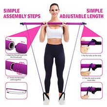 Load image into Gallery viewer, Viajero Pilates Bar Kit for Portable Home Gym Workout - 2 Latex Exercise Resistance Band - 3-Section Sticks - All-in-one Strength Weights Equipment for Body Fitness Squat Yoga with E-Book &amp; Video
