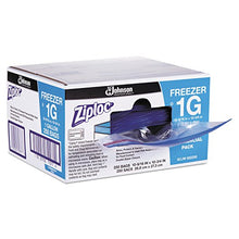 Load image into Gallery viewer, Ziploc 94604 Double-Zipper Freezer Bags, 1gal, 2.7mil, Clear w/Label Panel (Case of 250)

