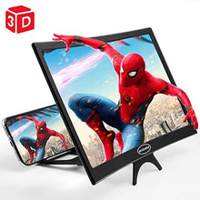 Load image into Gallery viewer, 12'' Curved Screen Magnifier Cell Phone 3D HD Anti-Blue Light Amplifier Projector Screen Enlarger for Movies, Videos, and Gaming, Foldable Phone Stand Compatible with iPhone and Android All Cellphones
