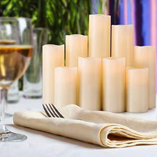 Load image into Gallery viewer, RY King Battery Operated Flameless Candles 4" 5" 6" 7" 8" 9" Set of 9 Real Wax Pillar LED Flickering Candles with Remote Control and Timer
