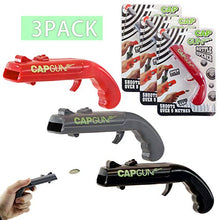 Load image into Gallery viewer, Gun Beer Opener Set 3 Pack Cap Gun Beer Bottle Opener Plastic Launcher Shooter Drink Openers Gun Toy for Home Bar Party Drinking Game Gag Birthday Gift (Red,Grey and Black)
