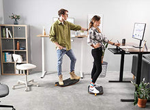 Load image into Gallery viewer, FEZIBO Standing Desk Mat with Anti Fatigue Bar, Wooden Wobble Balance Board with Ergonomic Design Comfort Floor Mat (Medium, Obsidian Black)
