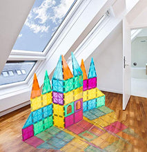 Load image into Gallery viewer, Neoformers Magnetic Building Tiles, 110 Pcs 3D Magnetic Building Blocks Set for Kids, STEM Educational Preschool Magnet Toys for Toddlers Boys Girls 3 4 5 6 7 8 Year Old with 2 Cars
