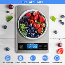 Load image into Gallery viewer, Nicewell Food Scale, 22lb Digital Kitchen Scale Weight Grams and oz for Cooking Baking, 1g/0.1oz Precise Graduation, Stainless Steel and Tempered Glass
