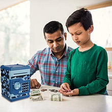 Load image into Gallery viewer, TOPBRY Piggy Bank for Kids ,Electronic Password Piggy Bank Kids Safe Bank Mini ATM Piggy Bank Toy for 3-14 Year Old Boys and Girls (Camouflage Blue)
