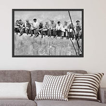 Load image into Gallery viewer, Amanti Art Framed Home Wall Art Prints | Lunch on a Skyscraper, 1932 by Charles C. Ebbets | Modern Contemporary, Casual, Classic Decor, LargeDSW, Black
