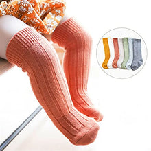 Load image into Gallery viewer, ASZX 3 Pairs Toddler Kid Baby Girl Knee High Long Socks Bow Cotton Casual Socks Knee Sock 0-5 Y 909 (Color : Grey, Kid Size : 1-3 Years)
