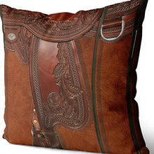 Load image into Gallery viewer, KELEMO Home Set of 2 Pillow Case Abstract Western Leather Look Saddle Tackle Throw Pillow Covers Cushion Decorative Pillowcase Square 20 x 20 Inches
