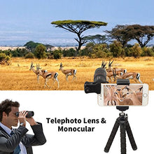 Load image into Gallery viewer, Apexel Phone Photography Kit-Flexible Phone Tripod +Remote Shutter +4 in 1 Lens Kit- 18X Telephoto Lens, Fisheye, Macro &amp; Wide Angle Lens for iPhone 11/XS Max/XR/ XS/X 8 7 Plus Samsung OnePlus Phones
