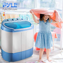 Load image into Gallery viewer, Upgraded Version Pyle Portable Washer &amp; Spin Dryer, Mini Washing Machine, Twin Tubs, Spin Cycle w/ Hose, 11lbs. Capacity, 110V - Ideal For Compact Laundry

