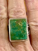 Load image into Gallery viewer, Royston Turquoise Ring Gem Green Turquoise Mens Large Natural 18k Gold &amp; Silver
