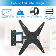 Load image into Gallery viewer, PERLESMITH TV Wall Mount for Most 26-55 Inch Flat Curved TVs with Swivels, Tilts &amp; Extends 19.5 Inch - Wall Mount TV Bracket VESA 400x400 Fits LED, LCD, OLED, 4K TVs Up to 88 lbs
