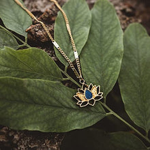 Load image into Gallery viewer, HOLZKERN Balance Necklace 24k Gold Necklace for Women Real Lapis Lazuli Crystal Necklace Jewelry Dainty Gold-Plated Necklace Stainless Steel Adjustable Length Pendant Cute Necklaces for Women Choker
