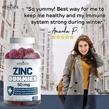 Load image into Gallery viewer, Zinc Gummies - 2 Pack - 50mg High Potency Immune Booster Zinc Supplement, Immune Defense, Powerful Natural Antioxidant, Non-GMO - by New Age, 120 Count
