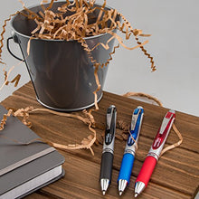 Load image into Gallery viewer, Pentel Gel Ink Pen, EnerGel RTX Gel Pens, 0.7 mm Metal Tip, Black/Silver Barrel, Blue Ink, 12 Each (BL77-C)
