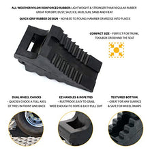 Load image into Gallery viewer, AFA Tooling - Set of 8 Wheel Chocks | Heavy Duty Rubber Wedge for Front and Back Tires | 4 Eyebolt, 4 Ergonomic Carry Handles | Chock Block for Your Camper, Trailer, RV, Truck, Car or ATV
