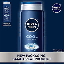 Load image into Gallery viewer, NIVEA MEN Cool Body Wash with Icy Menthol, 3 Pack of 16.9 Fl Oz Bottles
