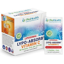Load image into Gallery viewer, Pure Liposomal Lypo-Absorb Vitamin C (30 Packets) (1,000 mg Vitamin C + 1,000 mg Essential Phospholipids per Packet) by ProHealth. Natural Liposome Delivery for Maximum Absorption and Bioavailability
