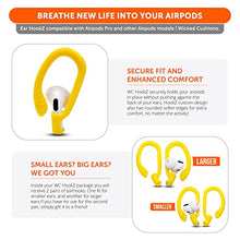Load image into Gallery viewer, WC HookZ - Upgraded Over Ear Hooks for AirPods Pro &amp; AirPods 1, 2 &amp; 3-2 Size Pairs Included in Package, Made by Wicked Cushions | Neon Yellow
