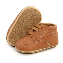 Load image into Gallery viewer, RVROVIC Baby Boys Girls Anti-Slip Sneakers Soft Ankle Boots Toddler First Walkers Newborn Crib Shoes(12-18 Months,6-Brown)
