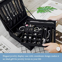 Load image into Gallery viewer, ProCase Jewelry Box Organizer for Women Girls, Two Layer Jewelry Display Storage Holder Case for Necklace Earrings Bracelets Rings Watches -Black
