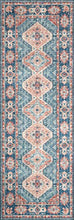 Load image into Gallery viewer, Loloi ll Skye Collection Printed Distressed Vintage Area Rug, 7'-6" x 9'-6", Turquoise/Terracotta
