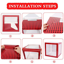 Load image into Gallery viewer, Christmas Decorations Red Black Plaid Noel Box,Large Transparent Noel Blocks Decorations for Fireplace Christmas Tree Decorations Home Decor Holiday Party Decorations
