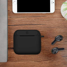 Load image into Gallery viewer, Geekria Portable Silicone Case for Indy True Wireless in-Ear Earbud, Charging Case, Protective Carrying Case Travel Bag, Anti-Lost &amp; Shockproof Easy Carrying Protective Case with Keychain (Black)
