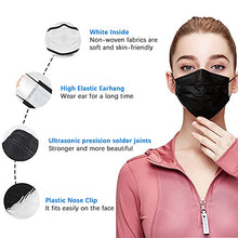 Load image into Gallery viewer, Wecolor 50 Pcs Disposable 3 Ply Earloop Face Masks, Suitable for Home, School, Office and Outdoors (Black)
