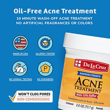 Load image into Gallery viewer, De La Cruz 10% Sulfur Ointment Acne Treatment - Medication to Clear Cystic Acne Pimples and Blackheads on Face and Body - Made in USA - 2.6 oz (6 Pack)
