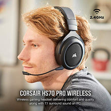 Load image into Gallery viewer, Corsair HS70 Pro Wireless Gaming Headset - 7.1 Surround Sound Headphones for PC, MacOS, PS5, PS4 - Discord Certified - 50mm Drivers – Carbon
