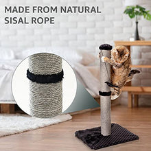 Load image into Gallery viewer, Max &amp; Marlow Cat Scratch Post 26" | Tall Cat Scratcher Post with Sisal Rope | Features Hanging &amp; Spring Toy | Great for All Indoor Cat Breeds &amp; Sizes
