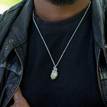 Load image into Gallery viewer, Raw Peridot Crystal Necklace - Wire-Wrapped Green Gemstone Pendant - Handmade August Birthstone Jewelry
