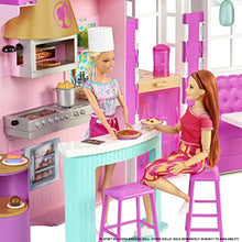 Load image into Gallery viewer, Barbie Cook ‘n Grill Restaurant Playset Doll, 30+ Pieces &amp; 6 Play Areas Including Kitchen, Pizza Oven, Grill &amp; Dining Booth, Gift for 3 to 7 Year Olds
