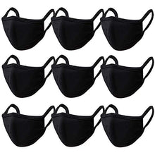 Load image into Gallery viewer, Cooraby 9 Pack Cotton Mouth Mask Anti-Dust Face Mouth Cover Black Face Mouth Masks for Teens Women Men (9)
