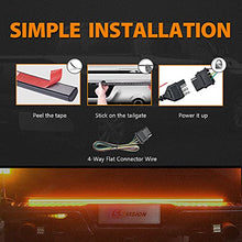 Load image into Gallery viewer, SS VISION Tri-row Tailgate Lights Bar- 60 Inch with Bright 504Pcs Led Chip, Full Function of Brake, Turn Signal, Running, Strobe, Reverse Light Easy Install for Cars Trucks Tailers RV VAN
