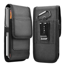 Load image into Gallery viewer, Takfox Phone Holster for Samsung Galaxy S21 Ultra S22 Plus S20 S10+S9 S8 Note 20,A01 A11 A21 A51 A71 A13 A02S A12 A32,K51 Stylo 6 Nylon Cell Phone Belt Clip Holster Carrying Pouch w Card Holder,Black
