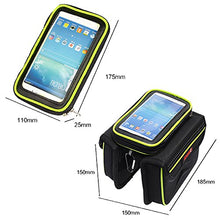 Load image into Gallery viewer, DRUnKQUEEn Waterpoof Frame Front Tube Pannier Bike Bicycle Cycling Saddle Bag Biking Gear with Detachable Cellphone Case Touchscreen Pouch Holder &amp; Reflective Stripe
