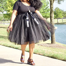 Load image into Gallery viewer, WDPL Women's A Line Short Knee Length Tutu Tulle Prom Party Skirt, Black, 3X
